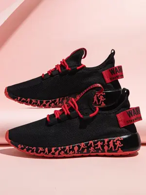 Women's Colorblock Lightweight Letter Label Decor Running Shoes Perfect for Gift