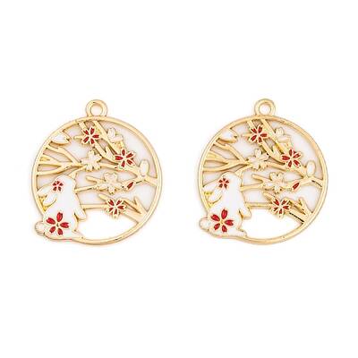 Rack Plating Alloy Enamel Pendants