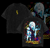 Retro Limited Edgerunners Neoncore Lucy Unisex Acid Washed Lightweight TShirt, Edge Runner Shirt, Cyberpunk Edgerunners, Lucy...