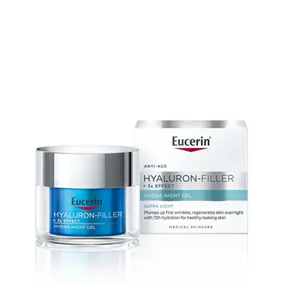 Eucerin Hyaluron-Filler+3X Effect Gel Idratante Notte (Hydra Night Gel) 50 Ml