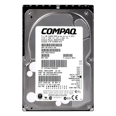 233806-014 HP 9.1GB Ultra-160 SCSI 10000 3.5-inch Hard Drive