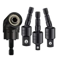 Impact Grade 105 Degree Angle Sockets Adapter Set, 4 Counts Power Drill Adapter Socket Set with 360° Rotatable Hex Shank Dri...