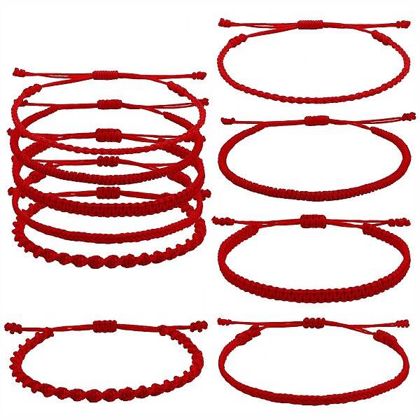 5Pcs 5 Style Nylon Thread Woven Braided Bracelets Set