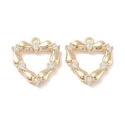 Brass Micro Pave Clear Cubic Zirconia Pendants