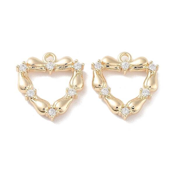 Brass Micro Pave Clear Cubic Zirconia Pendants