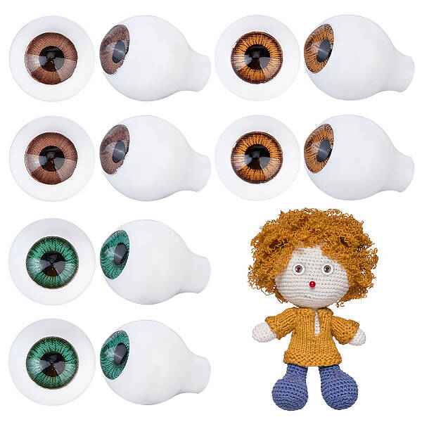 6 Pairs 3 Colors Teardrop Shaped Acrylic Doll Craft Eyes