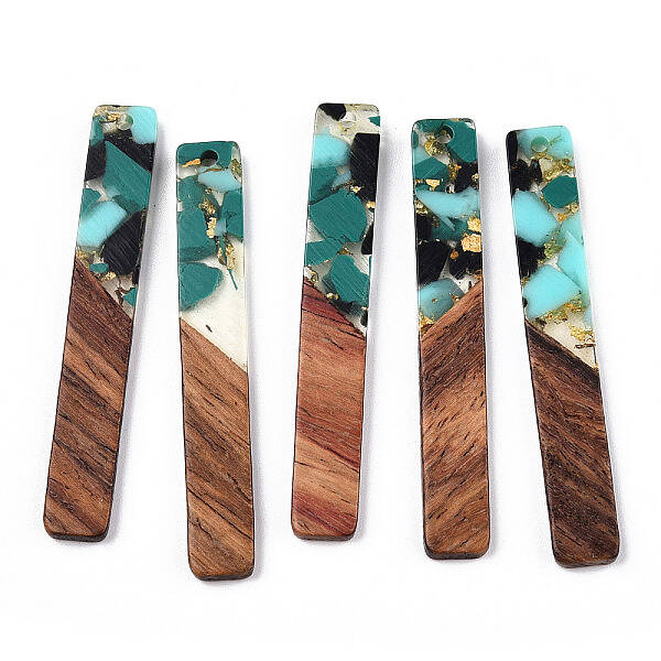 Transparent Resin & Walnut Wood Big Pendants