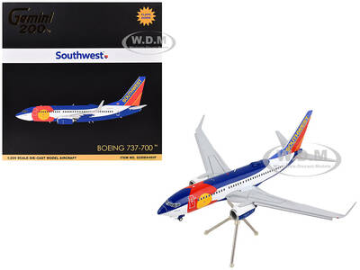Boeing 737-700 Commercial Aircraft with Flaps Down Configuration Southwest Airlines - Colorado One (N230WN) White and Blue ...