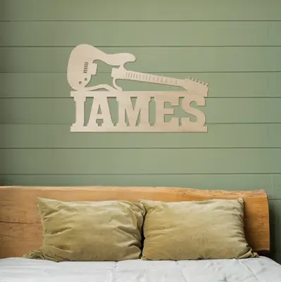 Guitar Name Wood Sign
