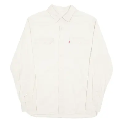 LEVI'S Mens Plain Shirt Beige Long Sleeve M