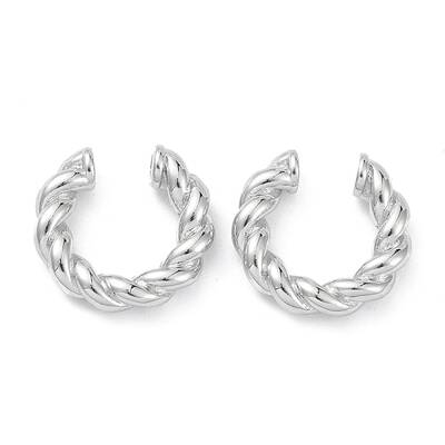 Twist Ring Rack Plating Brass Cuff Earrings for Women Men