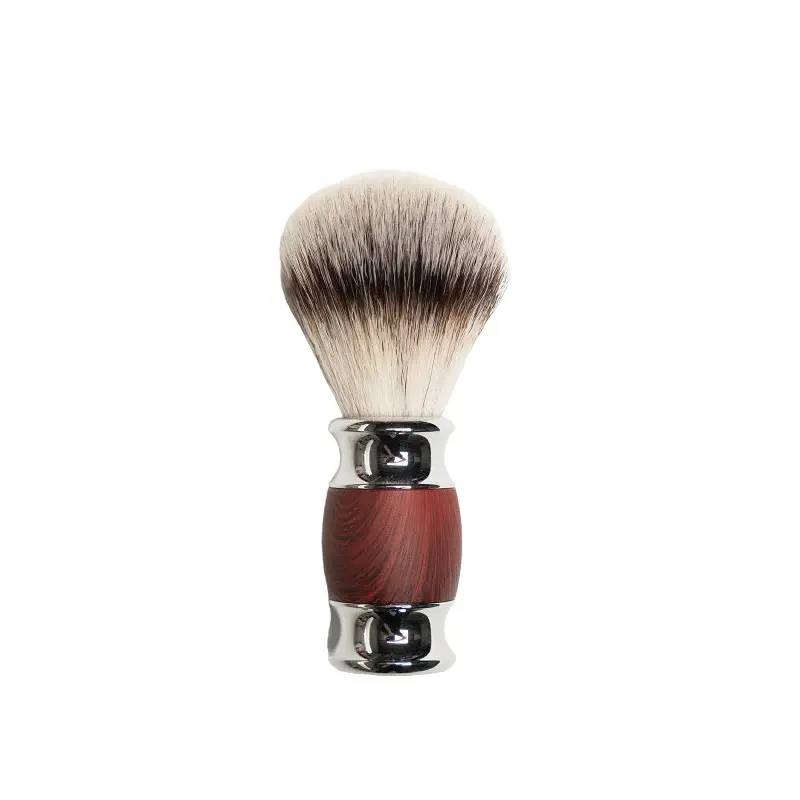 Depot accessori n. 731 luxury wood and steel facial shaving brush silver/brown