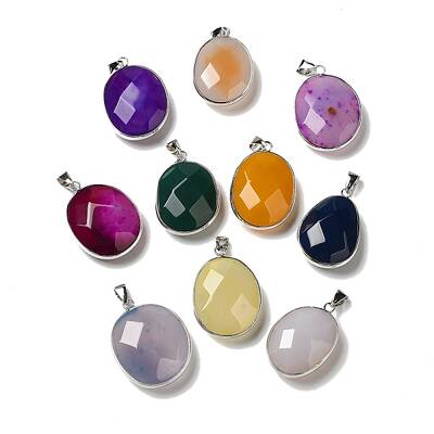 Natural Agate Dyed Pendants