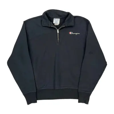 Reverse Weave Champion 1/4 Zip - Small Black Cotton Blend