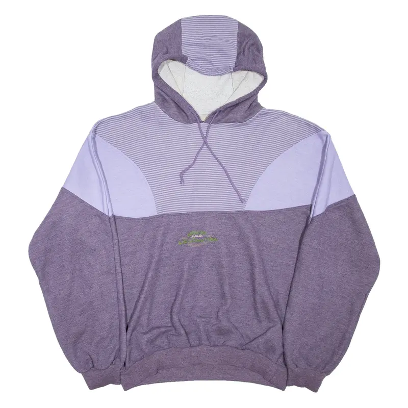 CENTRAL PARK Mens Purple Hoodie L
