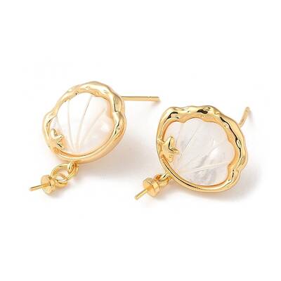 Brass Shell Stud Earring Findings