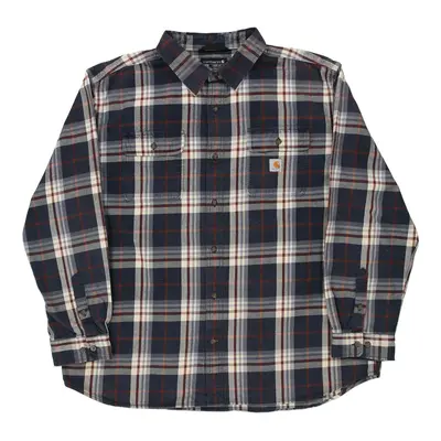 Carhartt Checked Flannel Shirt - 2XL Navy Cotton