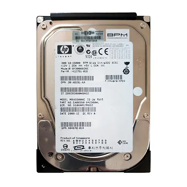 3R-A6191-AA HP 300GB Ultra-320 SCSI 15000 3.5-inch 16MB Hard Drive