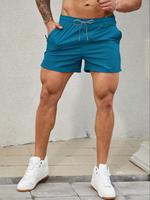 Men's Regular Fit Solid Zipper Pocket 3/4 Shorts, Casual Quick Drying Breathable Shorts for Gym Workout Running, Men's Bottom...