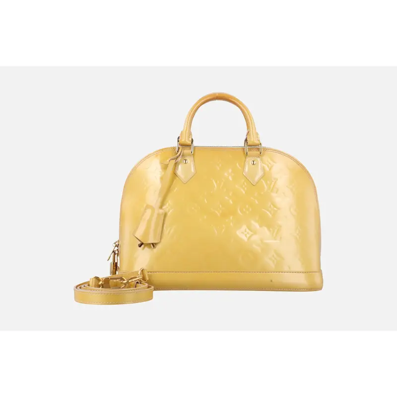 Pre-owned Louis Vuitton PVC Shoulder Bags Alma PM Citrine Verni M90101 MI4133 Shoulder Bag