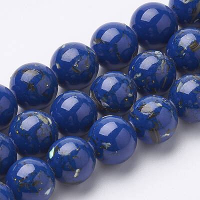 Assembled Synthetic Turquoise and Shell Beads Strands