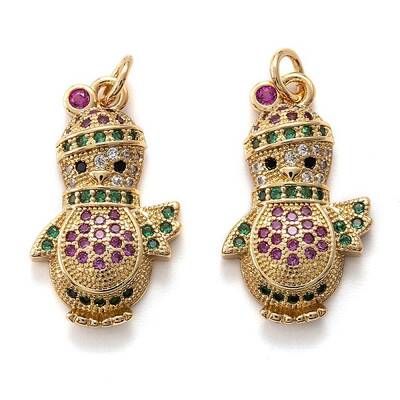 Real 18K Gold Plated Brass Micro Pave Cubic Zirconia  Pendants