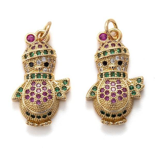 Real 18K Gold Plated Brass Micro Pave Cubic Zirconia  Pendants