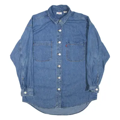 LEVI'S Womens Denim Shirt Blue Long Sleeve L