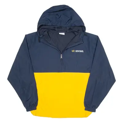 CHAMPION UC Irvine 1/4 Zip Mens Pullover Jacket Blue USA Hooded S