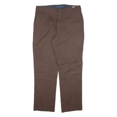 DICKIES Mens Trousers Brown Regular Straight W36 L32