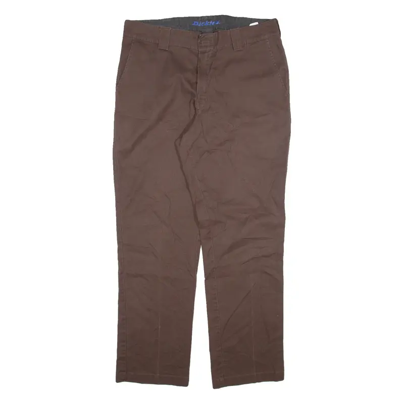 DICKIES Mens Trousers Brown Regular Straight W36 L32