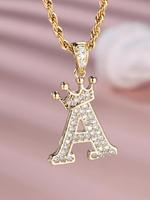Rhinestone Decor Letter Artificial Zircon Necklace for Women, Fashion Jewelry for Party, Daily Decor, Trendy All-match & Exqu...