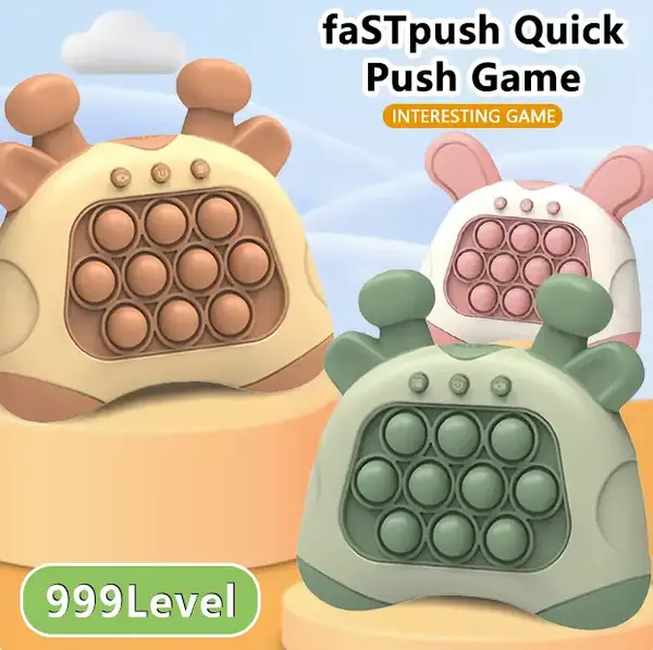 Fast Push Game, Quick Push Pop Game, Pop Pro Light Up Fidget Toys,Quick Speed Fast Push Puzzle Game Console Bubble Stress Rel...