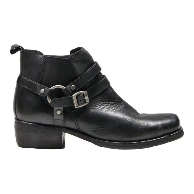 SAM MARINA Cowboy Boots Black Leather Womens UK 5