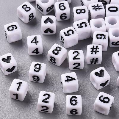 Opaque White Acrylic Beads