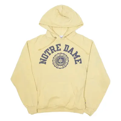 CHAMPION University Of Notre Dame Mens Beige Hoodie USA M