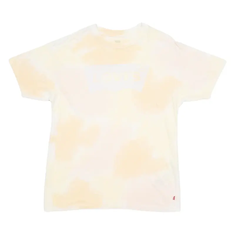 LEVI'S Mens Tie Dye T-Shirt Orange Crew Neck L