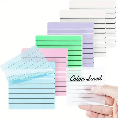 Sticky Note Pad, 6pcs/set Sticky Note with Lines, Translucent Sticky Note, Office School Planner Supplies