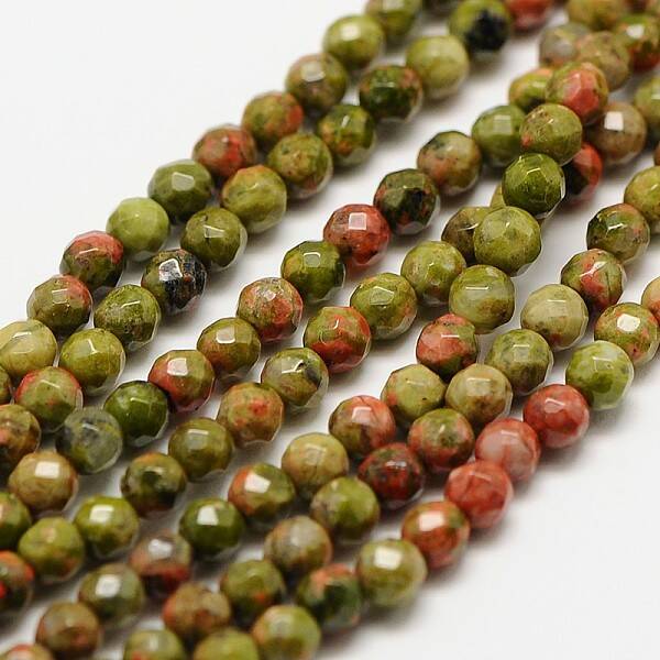 Natural Unakite Beads Strands