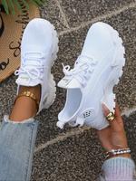 Women's Fashionable Lace Up Low Top Workout Sneakers, Casual Comfortable Breathable Sports Running Shoes, All-match Basic Jog...