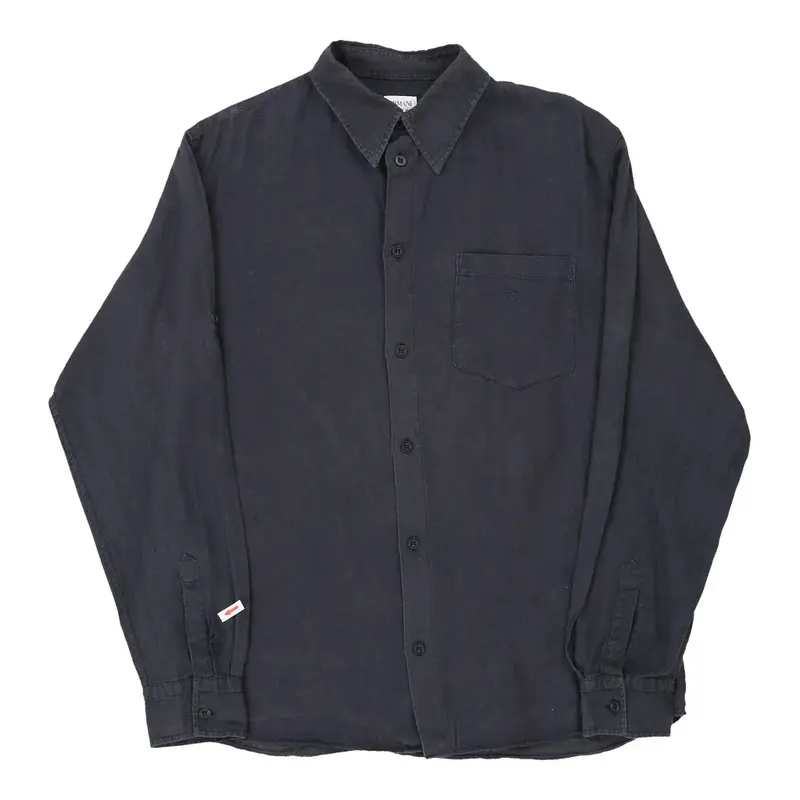 Age 14 Armani Shirt - Large Grey Linen | Size: large