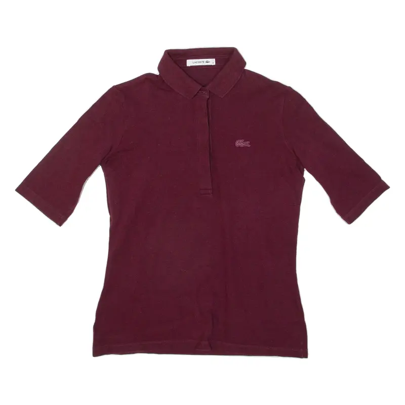LACOSTE Womens Polo Shirt Maroon S