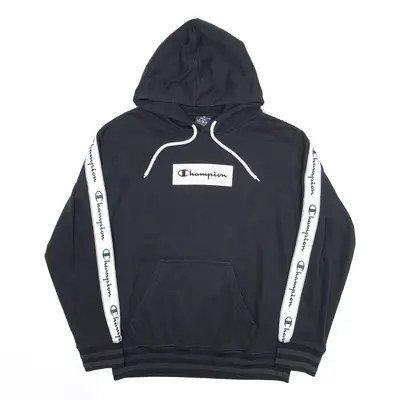 CHAMPION Sports Black Pullover Hoodie Mens S