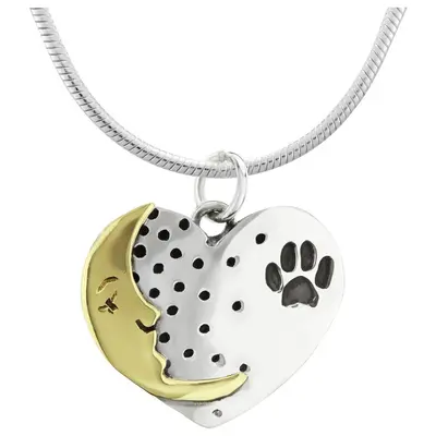 Moonstruck Paw Sterling Necklace - with Snake Chain