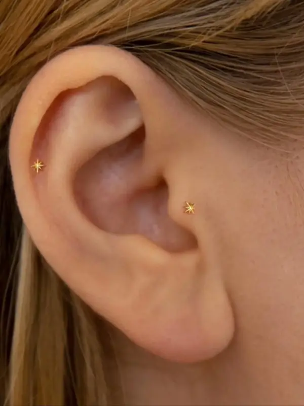 925 Sterling Silver Simple Star Shaped Stud Earrings, Fashionable Earrings for Women & Girls, Trendy All-match & Exquisite Je...