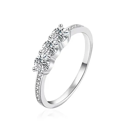Agato AGT-R39W Sparkling Zirconia Silver Ring - Circuit: 60mm