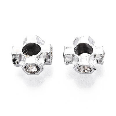 Alloy Rhinestone European Beads