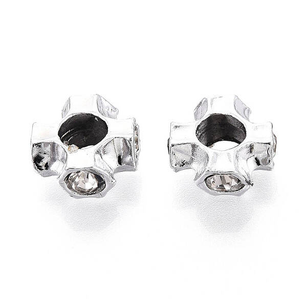 Alloy Rhinestone European Beads