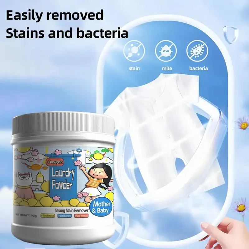 Hyper Concentrated Strong Stain Remover Powder for Clothes 500g,1st Time Amazing Stain Removal Even In 40°C Cold Wash, Lifts...