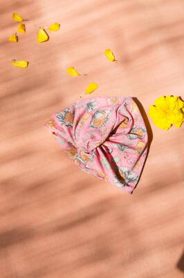Sustainable girl's turban - Bohemian Strawberry | Size: 18 - 24 months